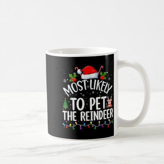 Mug Most Likely To Pet The Reindeer Funny Christmas (Droite)