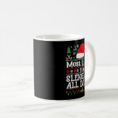 Mug Most Likely To Sleigh All Day Funny Christmas For (Devant droit)