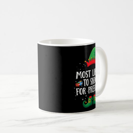 Mug Most Likely To Snoop For Matching Christmas Elf (Devant droit)