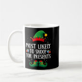 Mug Most Likely To Snoop For Matching Christmas Elf (Gauche)