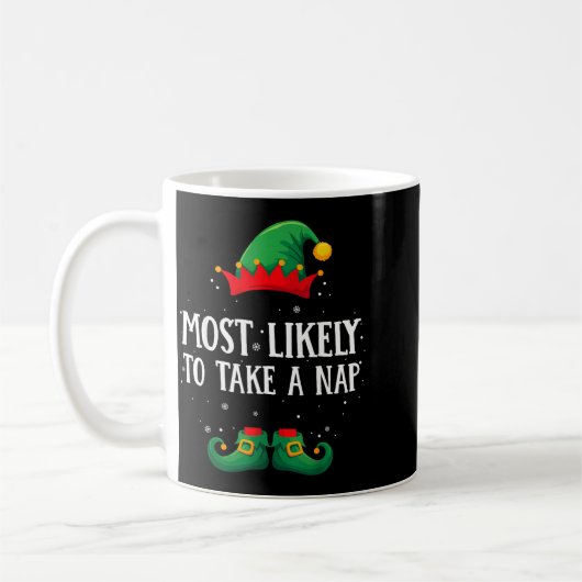 Mug Most Likely To Take A Nap Matching Christmas Elf (Gauche)