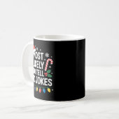 Mug Most Likely To Tell Dad Jokes Funny Christmas  (Devant gauche)