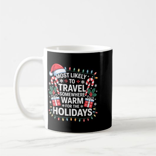 Mug Most Likely To Travel Somewhere Warm For The Holid (Gauche)