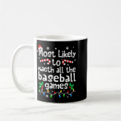 Mug Most Likely To Watch All Baseball Games C-hristmas (Gauche)