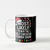 Mug Most Likely Win Ugly Sweater Party Humor Holiday L (Gauche)