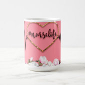 Mug Mot-Clé Heartbeat Design And Nurtbeat Life (Centre)