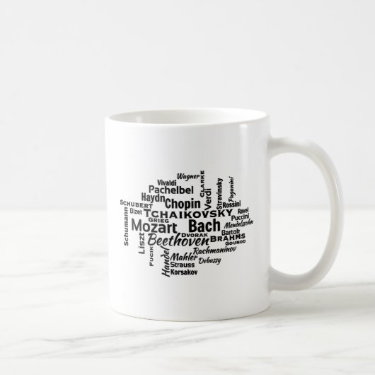 Mug Mot Cloud des compositeurs classiques (Droite)