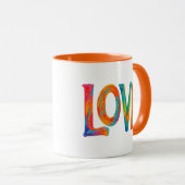 Mug Mot d'amour coloré (Devant droit)
