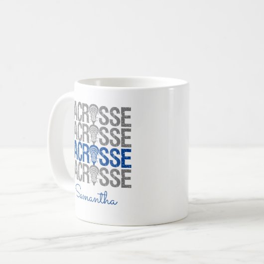 Mug Mot de crosse bleu royal (Devant gauche)