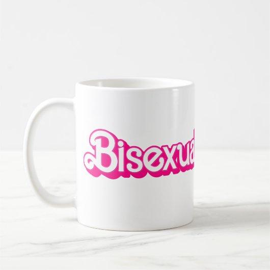 Mug Mot de fierté bisexuelle rose (Gauche)
