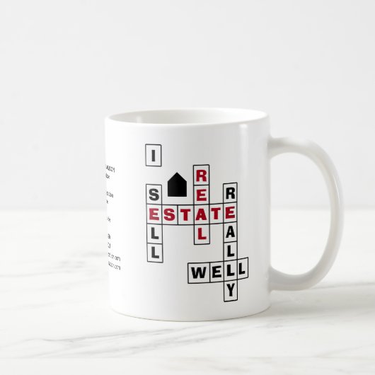 Mug Mot de passe amusant Je Vends Immobilier Realant (Droite)