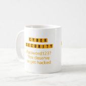 Mug Mot de passe Cyber Sécurité 123 - Citations de séc (Devant gauche)