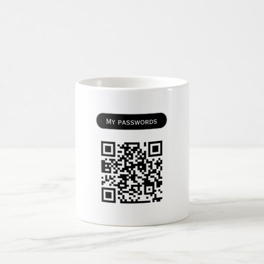 Mug Mot de passe de code qr personnalisé balayage simp (Centre)