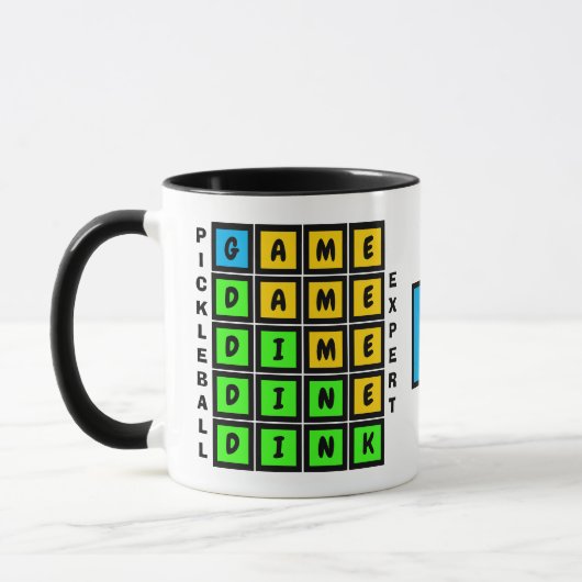 Mug MOT DE Passe JEU DINK Pickleball MONOGRAM (Gauche)