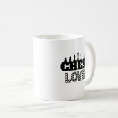 Mug Mot d'échecs Pièces noires Lover Board Design Moti (Devant droit)