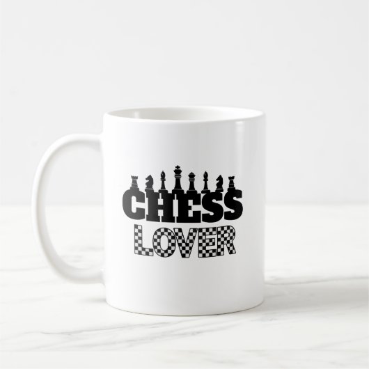 Mug Mot d'échecs Pièces noires Lover Board Design Moti (Gauche)