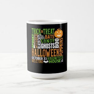 Mug Mot d'Halloween Jumble coloré mignon araignée Citr