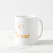 Mug Mot inspirant béni avec papillon (Devant droit)