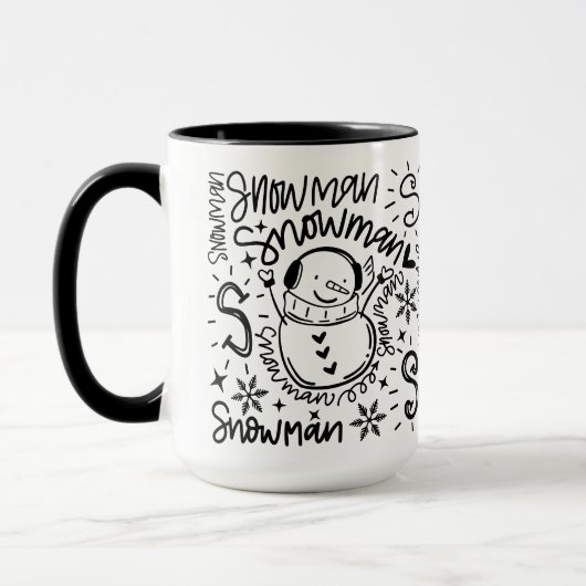 Mug Mot mignon Art Snowman (Gauche)