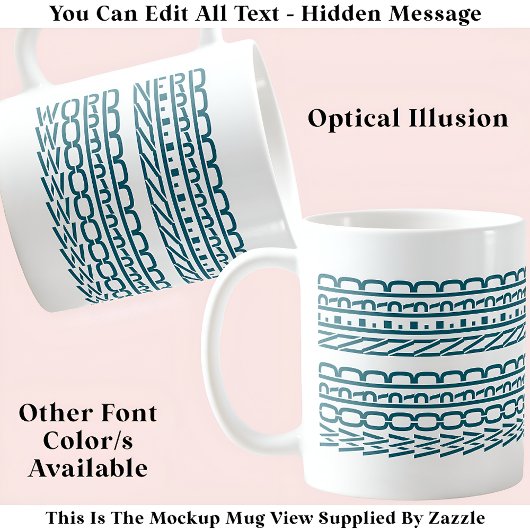 Mug Mot Nerd Message caché 126T Anniversaire drôle