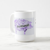 Mug Mot-Nuage végétalien de "abolitionniste" - porcin (Devant gauche)