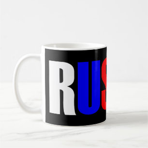 Mug Mot RUSSIE dans drapeau tricolore du pays