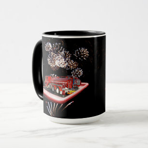 Mug Moteur D'Incendie Avec Pompiers,