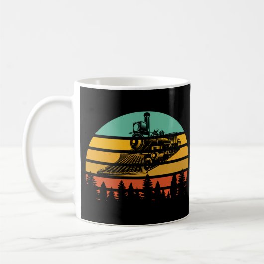 Mug Moteur ferroviaire Vintage Sunset Retro (Gauche)