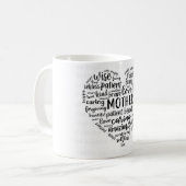 Mug Mother world cloud coffee mug- Beautiful, caring,  (Devant gauche)