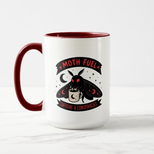 Mug Mothman Café Moth Fuel Caféine et Conspirations (Gauche)