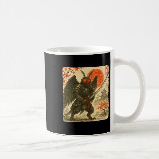 Mug Mothman Samurai Japanese Warrior Costume Sumi-e Ar (Droite)