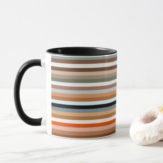 Mug Motif à bandes multiples (Avec donut)