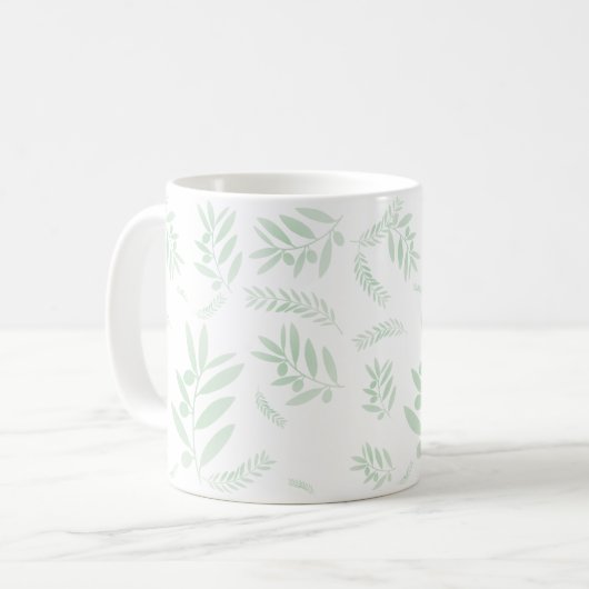 Mug Motif à branche d'olivier naturel (Devant gauche)