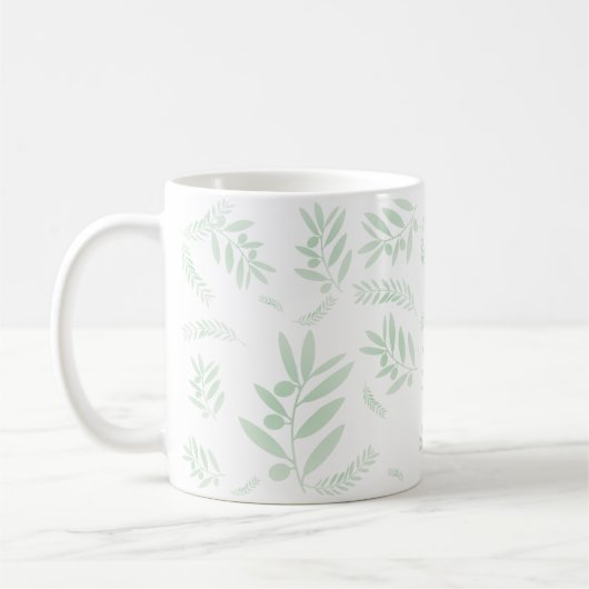 Mug Motif à branche d'olivier naturel (Gauche)