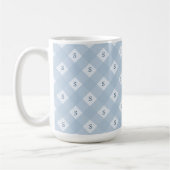 Mug Motif à carreaux bleus et blancs avec initiale (Gauche)