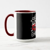 Mug Motif à carreaux CHRIST avec croix et flocons de n (Gauche)
