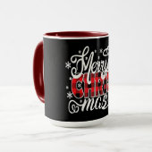 Mug Motif à carreaux CHRIST avec croix et flocons de n (Devant gauche)