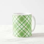 Mug Motif à carreaux diagonaux vert clair (Devant droit)