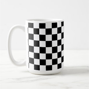 Mug Motif à carreaux noir et blanc