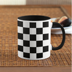 Mug Motif à carreaux noir et blanc