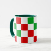 Mug Motif à carreaux rouge blanc vert  (Devant gauche)