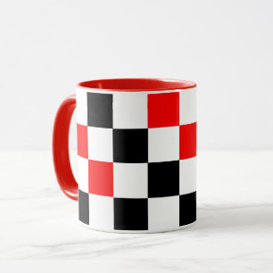 Mug Motif à carreaux rouge noir et blanc