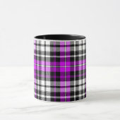 Mug Motif à carreaux Tartan noir blanc violet (Centre)