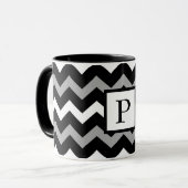 Mug Motif à chevron noir blanc et gris (Devant gauche)