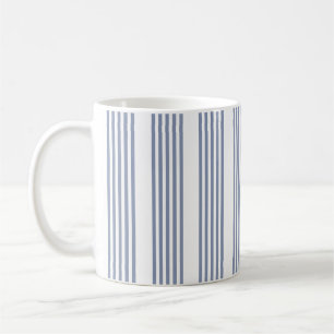 Mug Motif à cinq bandes bleu-gris et blanc