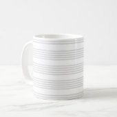 Mug Motif à cinq bandes gris clair et blanc (Devant gauche)