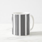 Mug Motif à cinq bandes noir et blanc (Devant droit)