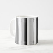 Mug Motif à cinq bandes noir et blanc (Devant gauche)