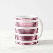 Mug Motif à cinq bandes rouge et blanc bordeaux (Devant droit)
