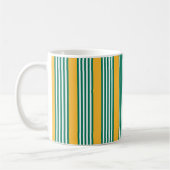 Mug Motif à cinq bandes vert et blanc avec jaune (Gauche)